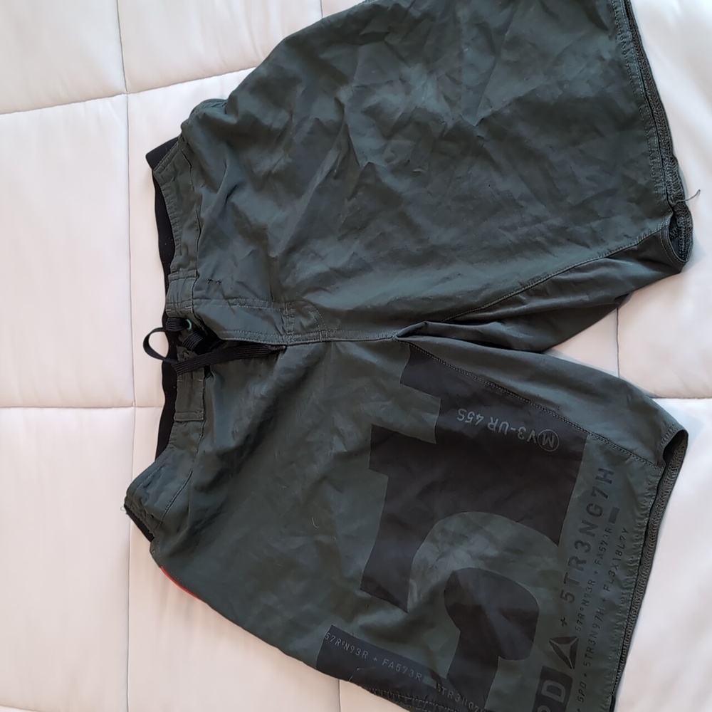 Reebok CrossFit Dark Green and Black Athletic Shorts